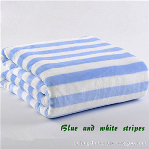 hotsale stripe pattern printed soft coral fleece blanket